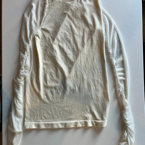 Free People Cream Sheer Sleeve Blouse - Picture 4 of 4